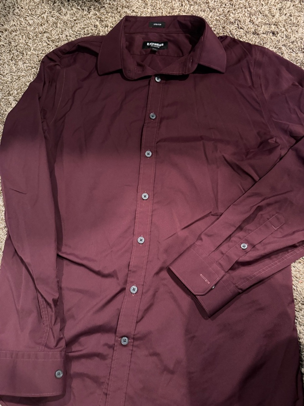 Express Men's Button-Up Shirt in Deep Wine
